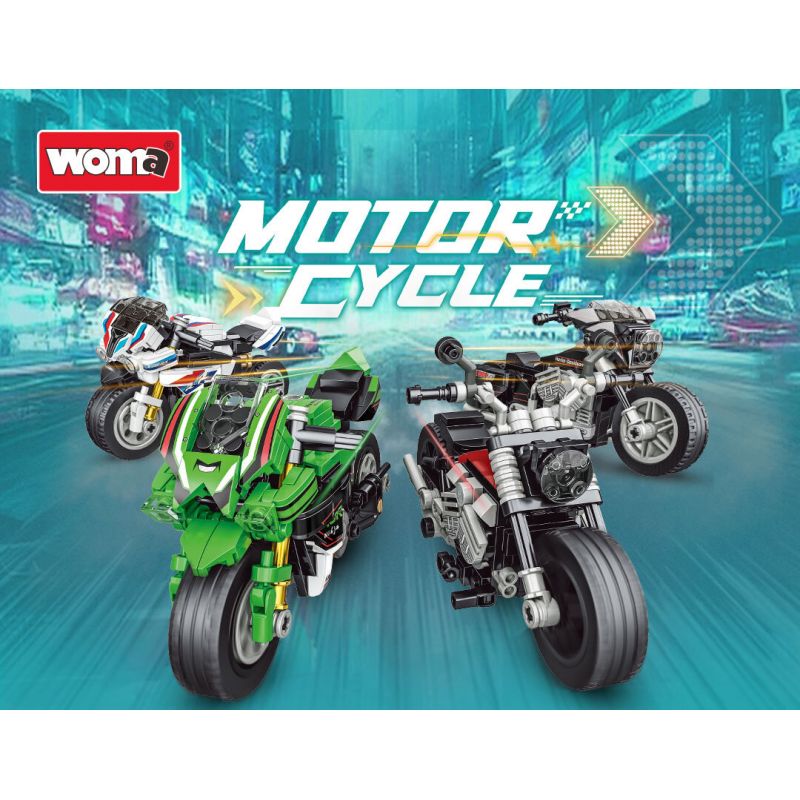 WOMA C0701 0701 XE MÁY 4 MẪU bộ đồ chơi xếp lắp ráp ghép mô hình Technic Kỹ Thuật Công Nghệ Cao Mô Hình Phương Tiện 891 khối