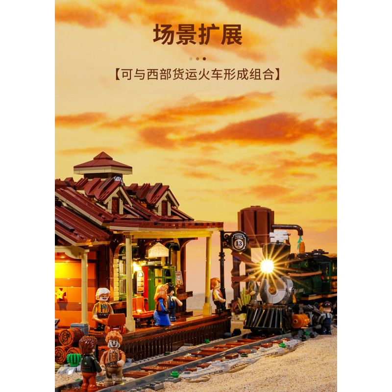 LUMIBRICKS FUNWHOLE F9039 9039 GA XE LỬA PHÍA TÂY bộ đồ chơi xếp lắp ráp ghép mô hình Creator Sáng Tạo 1974 khối