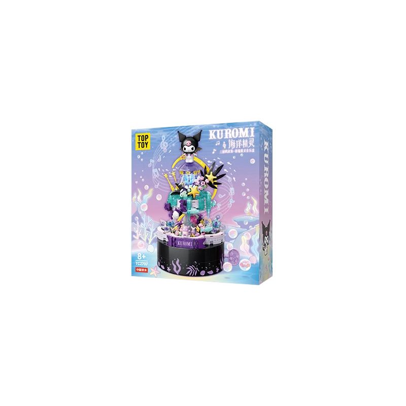 TOP TOY TC2707 2707 TINH THẦN BÍ MẬT CỦA GIA ĐÌNH SANRIO HỘP NHẠC ĐẠI DƯƠNG COOLOMI bộ đồ chơi xếp lắp ráp ghép mô hình Movie & Game SANRIO CHARACTERS KUROMI Phim Và Trò Chơi 400 khối