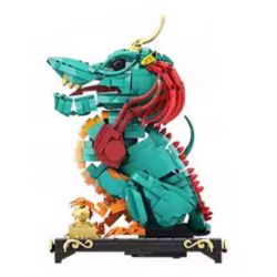 DUNHUANG CULTURAL CREATION DH-JM012 JM012 DHJM012 THÚ TỐT LÀNH ĐÔN HOÀNG RỒNG GIỮ KHO BÁU LỚN bộ đồ chơi xếp lắp ráp ghép mô hình 1477 khối