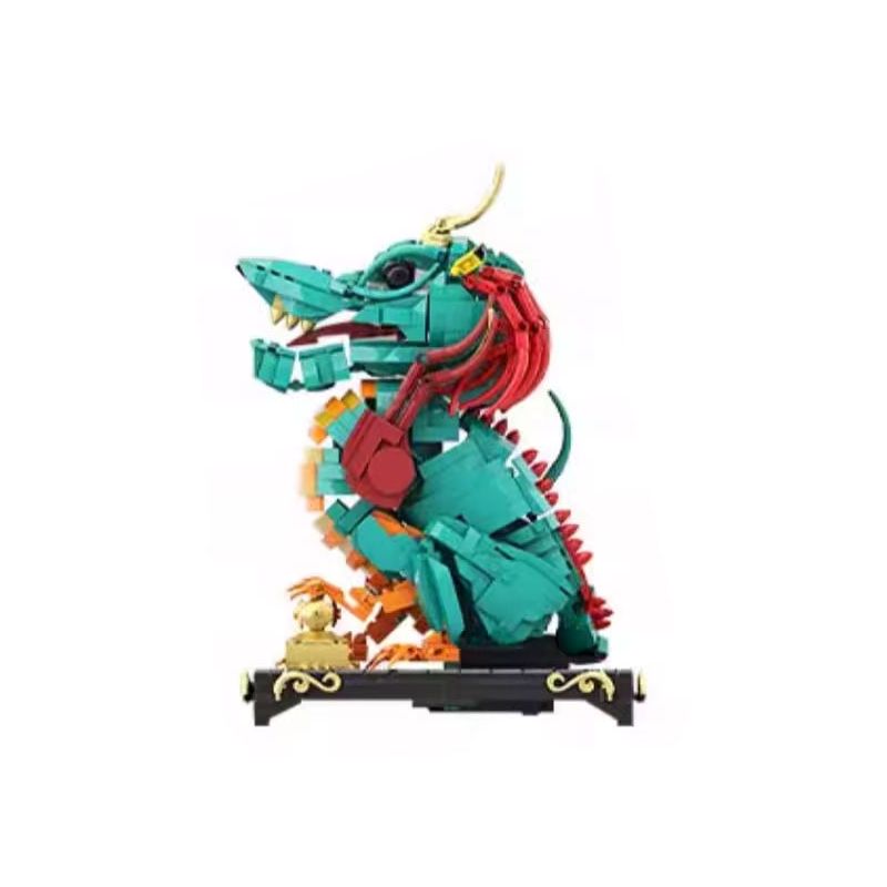 DUNHUANG CULTURAL CREATION DH-JM012 JM012 DHJM012 THÚ TỐT LÀNH ĐÔN HOÀNG RỒNG GIỮ KHO BÁU LỚN bộ đồ chơi xếp lắp ráp ghép mô hình 1477 khối