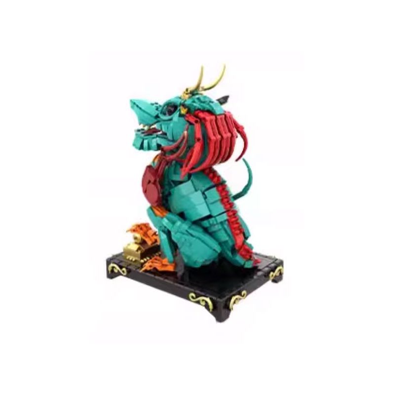 DUNHUANG CULTURAL CREATION DH-JM012 JM012 DHJM012 THÚ TỐT LÀNH ĐÔN HOÀNG RỒNG GIỮ KHO BÁU LỚN bộ đồ chơi xếp lắp ráp ghép mô hình 1477 khối