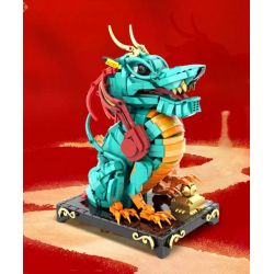 DUNHUANG CULTURAL CREATION DH-JM012 JM012 DHJM012 THÚ TỐT LÀNH ĐÔN HOÀNG RỒNG GIỮ KHO BÁU LỚN bộ đồ chơi xếp lắp ráp ghép mô hình 1477 khối