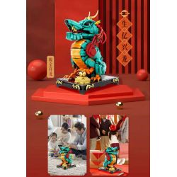 DUNHUANG CULTURAL CREATION DH-JM012 JM012 DHJM012 THÚ TỐT LÀNH ĐÔN HOÀNG RỒNG GIỮ KHO BÁU LỚN bộ đồ chơi xếp lắp ráp ghép mô hình 1477 khối