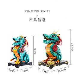 DUNHUANG CULTURAL CREATION DH-JM012 JM012 DHJM012 THÚ TỐT LÀNH ĐÔN HOÀNG RỒNG GIỮ KHO BÁU LỚN bộ đồ chơi xếp lắp ráp ghép mô hình 1477 khối