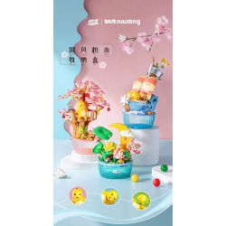 PLEYERID M38-P8050 P8050 8050 M38P8050 38-P8050 RỒNG SỮA QI DU HÀNH HỘP LƯU TRỮ PHONG CÁCH TRUNG QUỐC 3 KIỂU ÁNH TRĂNG TRÊN AO SEN THUẬN BUỒM XUÔI GIÓ HOA ĐÀO bộ đồ chơi xếp lắp ráp ghép mô hình