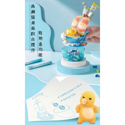 PLEYERID M38-P8050 P8050 8050 M38P8050 38-P8050 RỒNG SỮA QI DU HÀNH HỘP LƯU TRỮ PHONG CÁCH TRUNG QUỐC 3 KIỂU ÁNH TRĂNG TRÊN AO SEN THUẬN BUỒM XUÔI GIÓ HOA ĐÀO bộ đồ chơi xếp lắp ráp ghép mô hình