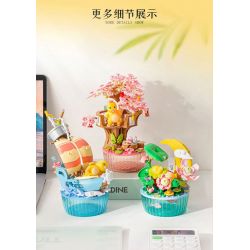 PLEYERID M38-P8050 P8050 8050 M38P8050 38-P8050 RỒNG SỮA QI DU HÀNH HỘP LƯU TRỮ PHONG CÁCH TRUNG QUỐC 3 KIỂU ÁNH TRĂNG TRÊN AO SEN THUẬN BUỒM XUÔI GIÓ HOA ĐÀO bộ đồ chơi xếp lắp ráp ghép mô hình