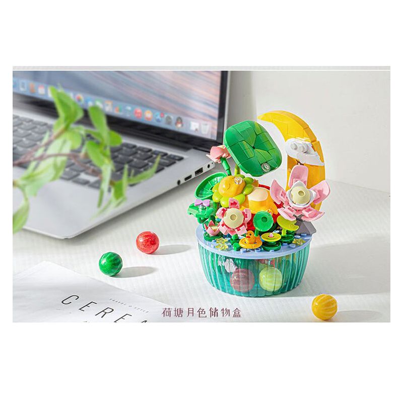 PLEYERID M38-P8050 P8050 8050 M38P8050 38-P8050 RỒNG SỮA QI DU HÀNH HỘP LƯU TRỮ PHONG CÁCH TRUNG QUỐC 3 KIỂU ÁNH TRĂNG TRÊN AO SEN THUẬN BUỒM XUÔI GIÓ HOA ĐÀO bộ đồ chơi xếp lắp ráp ghép mô hình