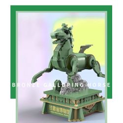 GANSU PROVINCIAL MUSEUM 06001 BỘ BA CHIỀU NGỰA PHI NƯỚC ĐẠI BẰNG ĐỒNG bộ đồ chơi xếp lắp ráp ghép mô hình Arts & Crafts 887 khối