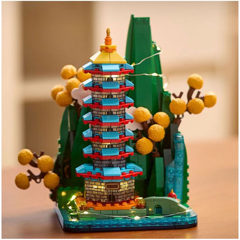 NATIONAL LIBRARY B0282 0282 THƯ VIỆN QUỐC GIA VĂN XƯƠNG TĂNG HUY THÁP HỘP ĐỰNG BÚT bộ đồ chơi xếp lắp ráp ghép mô hình Architecture Công Trình Kiến Trúc 530 khối