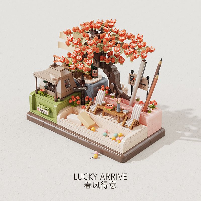 EMUE EM0006 0006 CHÚC XUÂN VUI VẺ VĂN PHÒNG NHẸ NHÀNG bộ đồ chơi xếp lắp ráp ghép mô hình Arts & Crafts LUCKY ARRIVE