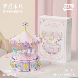 WEILE CREATION 3008 CÔNG VIÊN GIẢI TRÍ GALAXY HỘP NHẠC TROJAN TƯỞNG bộ đồ chơi xếp lắp ráp ghép mô hình 1686 khối