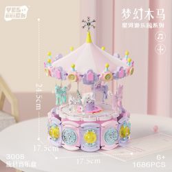 WEILE CREATION 3008 CÔNG VIÊN GIẢI TRÍ GALAXY HỘP NHẠC TROJAN TƯỞNG bộ đồ chơi xếp lắp ráp ghép mô hình 1686 khối