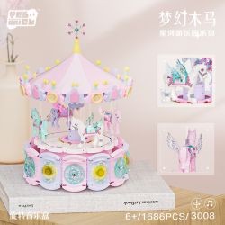 WEILE CREATION 3008 CÔNG VIÊN GIẢI TRÍ GALAXY HỘP NHẠC TROJAN TƯỞNG bộ đồ chơi xếp lắp ráp ghép mô hình 1686 khối