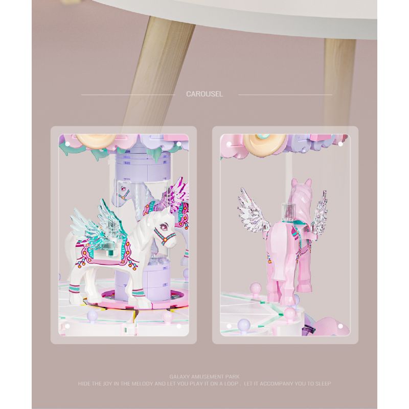 WEILE CREATION 3008 CÔNG VIÊN GIẢI TRÍ GALAXY HỘP NHẠC TROJAN TƯỞNG bộ đồ chơi xếp lắp ráp ghép mô hình 1686 khối