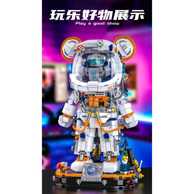 INBRIXX 881302 GẤU BÔNG KHÔNG GIAN QUÁ TẢI bộ đồ chơi xếp lắp ráp ghép mô hình TEDDY OVERLOADS THE SPACE BEAR 1343 khối