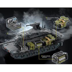 12GO 96002 XE TĂNG CHIẾN ĐẤU CHỦ LỰC EMBT bộ đồ chơi xếp lắp ráp ghép mô hình Military Army ENHANCED MAIN BATTLE TANK Quân Sự Bộ Đội 2252 khối