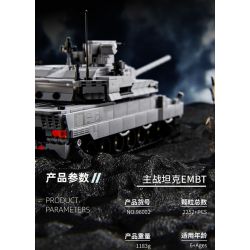 12GO 96002 XE TĂNG CHIẾN ĐẤU CHỦ LỰC EMBT bộ đồ chơi xếp lắp ráp ghép mô hình Military Army ENHANCED MAIN BATTLE TANK Quân Sự Bộ Đội 2252 khối