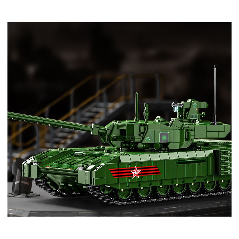 12GO 96003 XE TĂNG CHIẾN ĐẤU CHỦ LỰC T-14 ARMATA bộ đồ chơi xếp lắp ráp ghép mô hình Military Army T-14 ARMATA MAIN BATTLE TANK Quân Sự Bộ Đội 2326 khối