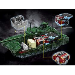 12GO 96003 XE TĂNG CHIẾN ĐẤU CHỦ LỰC T-14 ARMATA bộ đồ chơi xếp lắp ráp ghép mô hình Military Army T-14 ARMATA MAIN BATTLE TANK Quân Sự Bộ Đội 2326 khối