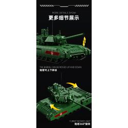 12GO 96003 XE TĂNG CHIẾN ĐẤU CHỦ LỰC T-14 ARMATA bộ đồ chơi xếp lắp ráp ghép mô hình Military Army T-14 ARMATA MAIN BATTLE TANK Quân Sự Bộ Đội 2326 khối