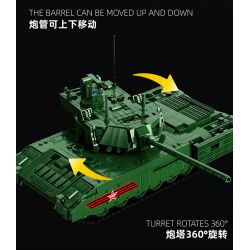 12GO 96003 XE TĂNG CHIẾN ĐẤU CHỦ LỰC T-14 ARMATA bộ đồ chơi xếp lắp ráp ghép mô hình Military Army T-14 ARMATA MAIN BATTLE TANK Quân Sự Bộ Đội 2326 khối