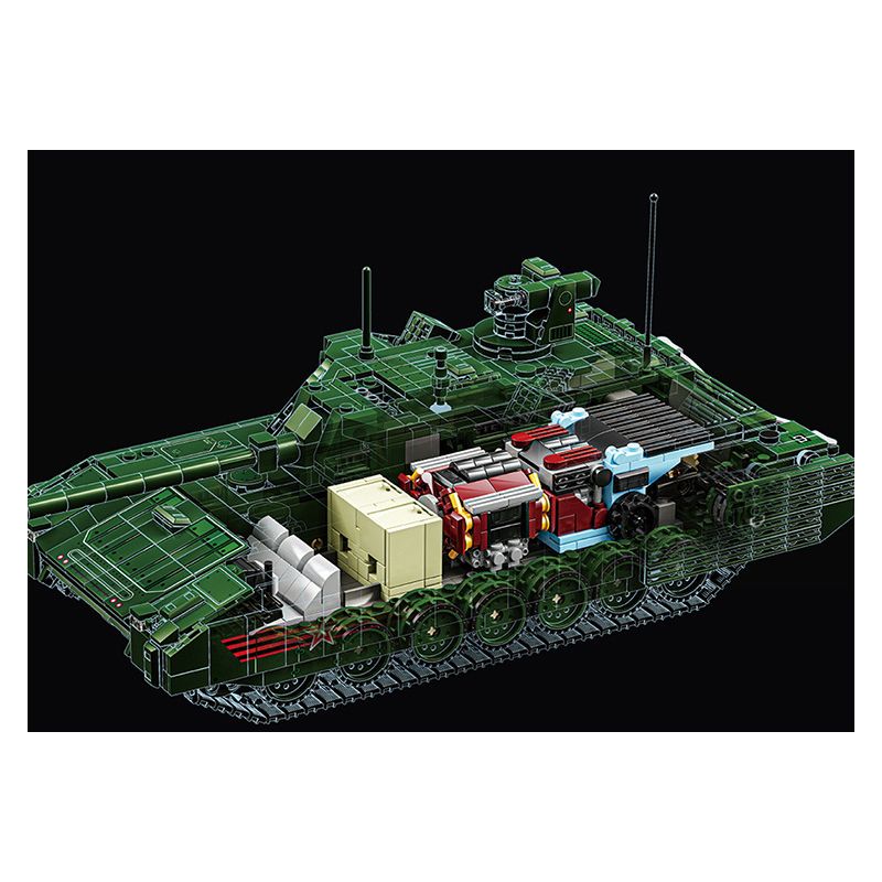 12GO 96003 XE TĂNG CHIẾN ĐẤU CHỦ LỰC T-14 ARMATA bộ đồ chơi xếp lắp ráp ghép mô hình Military Army T-14 ARMATA MAIN BATTLE TANK Quân Sự Bộ Đội 2326 khối