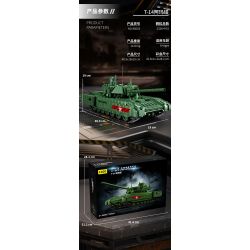 12GO 96003 XE TĂNG CHIẾN ĐẤU CHỦ LỰC T-14 ARMATA bộ đồ chơi xếp lắp ráp ghép mô hình Military Army T-14 ARMATA MAIN BATTLE TANK Quân Sự Bộ Đội 2326 khối