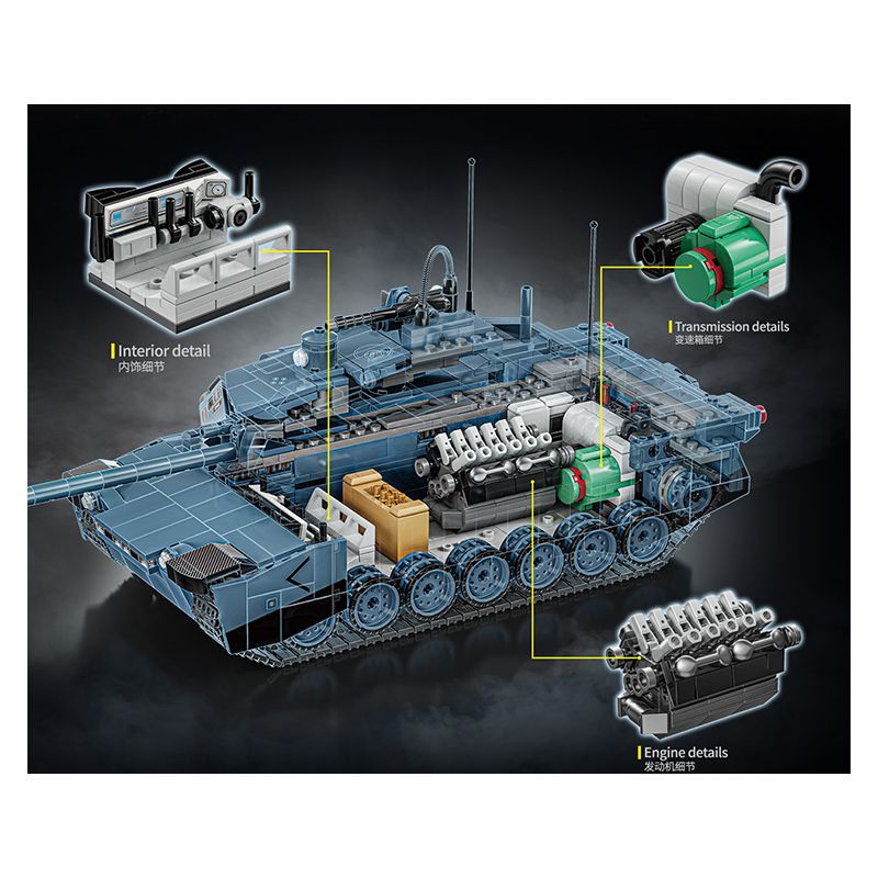 12GO 96005 ABRAMS bộ đồ chơi xếp lắp ráp ghép mô hình Military Army ABRAMS-X Quân Sự Bộ Đội 2116 khối