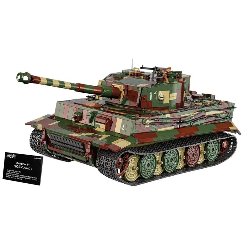 COBI 2807 non Lego XE TĂNG PANZER VI TIGER tỷ lệ 1:12 bộ đồ chơi xếp lắp ráp ghép mô hình Military Army PZKPFW VI TIGER AUSF Quân Sự Bộ Đội 8000 khối