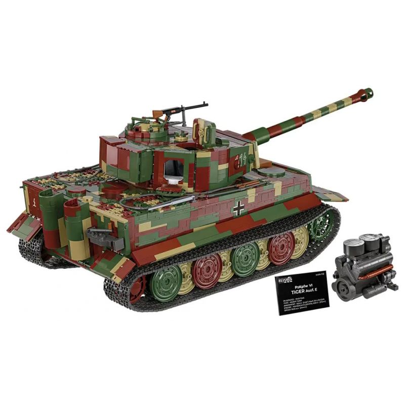 COBI 2807 XE TĂNG PANZER VI TIGER tỷ lệ 1:12 bộ đồ chơi xếp lắp ráp ghép mô hình Military Army PZKPFW VI TIGER AUSF Quân Sự Bộ Đội 8000 khối