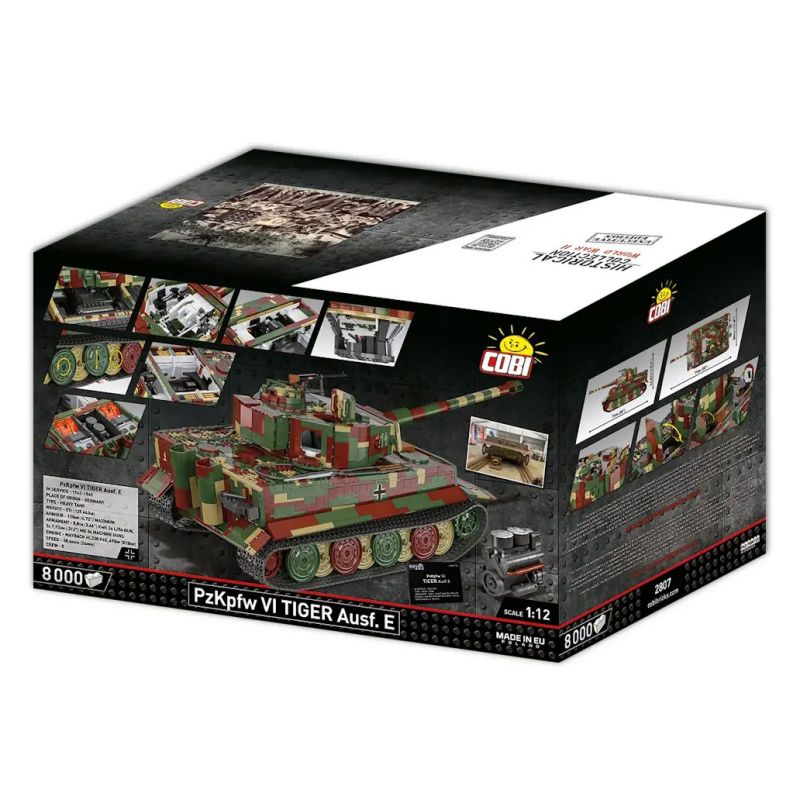 COBI 2807 XE TĂNG PANZER VI TIGER tỷ lệ 1:12 bộ đồ chơi xếp lắp ráp ghép mô hình Military Army PZKPFW VI TIGER AUSF Quân Sự Bộ Đội 8000 khối