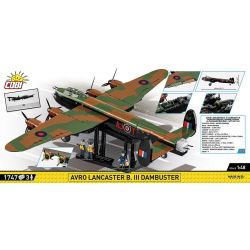 COBI 5759 5758 MÁY BAY NÉM BOM CHIẾN LƯỢC AVRO LANCASTER MK.III tỷ lệ 1:48 bộ đồ chơi xếp lắp ráp ghép mô hình Military Army AVRO LANCASTER B. III Quân Sự Bộ Đội 1595 khối