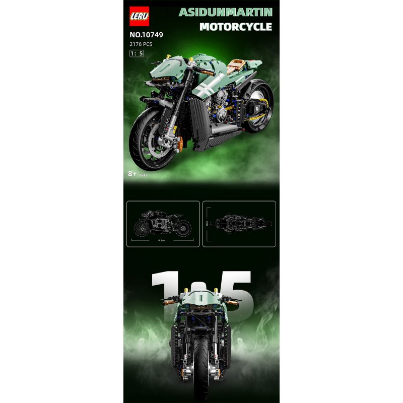 LERU 10749 XINGYA EXCELLENT PRODUCTS 88805 XE MÁY ASTON MARTIN tỷ lệ 1:5 bộ đồ chơi xếp lắp ráp ghép mô hình Technic Kỹ Thuật Công Nghệ Cao Mô Hình Phương Tiện 2176 khối