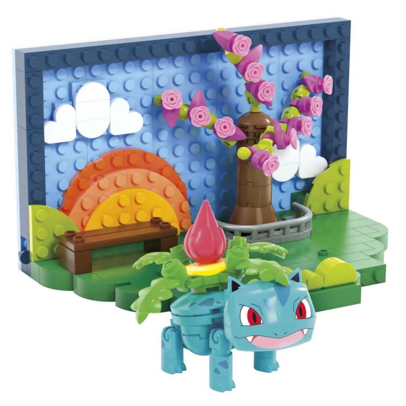 MEGA BLOKS HXF81 POKÉMON CẢNH CÔNG VIÊN bộ đồ chơi xếp lắp ráp ghép mô hình Movie & Game POKÉMON PARK SCENE Phim Và Trò Chơi 222 khối
