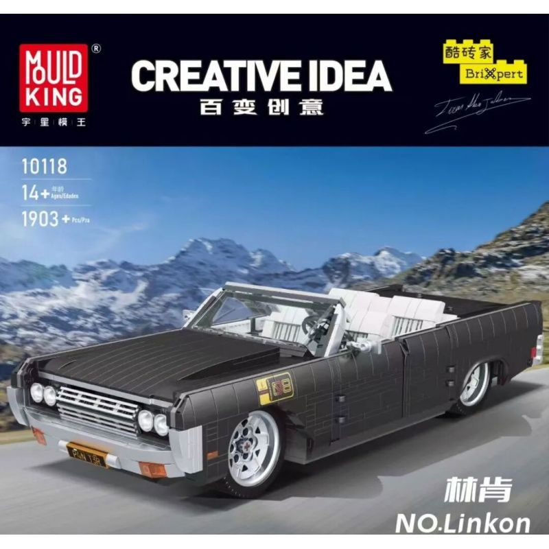 MouldKing 10118 Mould King 10118 LINCOLN LỤC ĐỊA 1964 bộ đồ chơi xếp lắp ráp ghép mô hình Creator LINCOLN CONTINENTAL Sáng Tạo 1903 khối