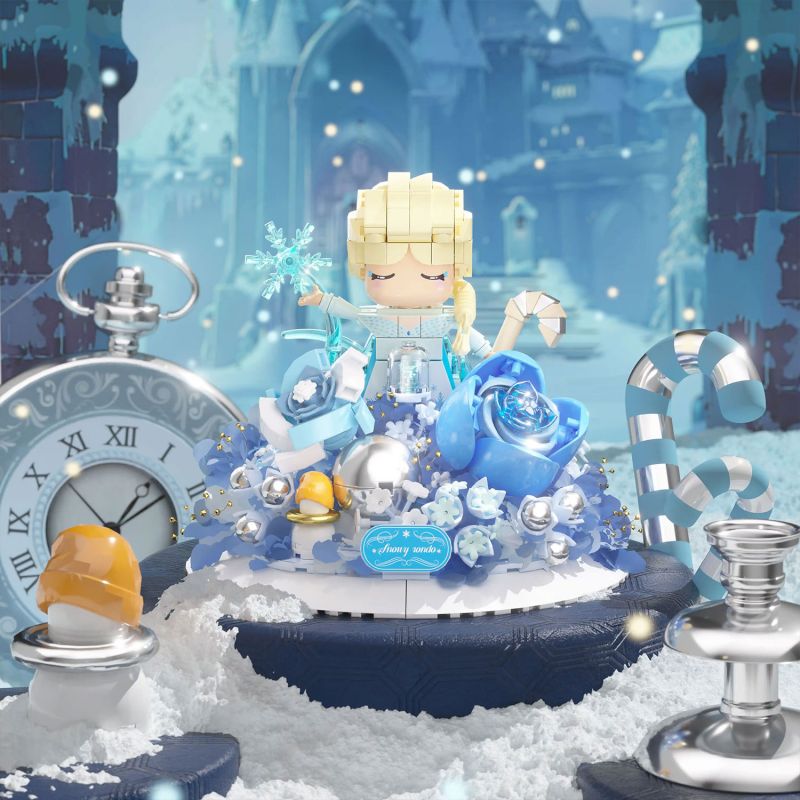 IAMBRICK 30503 NGÔN NGỮ HOA BÍ MẬT RONDO TUYẾT bộ đồ chơi xếp lắp ráp ghép mô hình Arts & Crafts THE LANGUAGE OF SECRET FLOWER