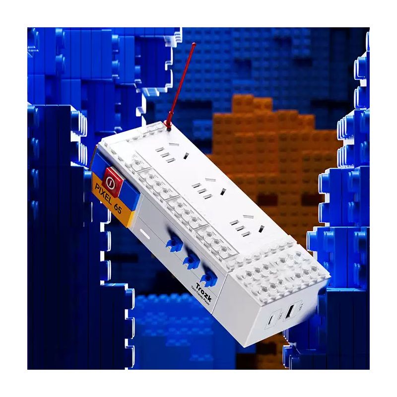TROZK TL02 Ổ CẮM 65W bộ đồ chơi xếp lắp ráp ghép mô hình Gear PIXEL 65 Đồ Lắp Ghép 24 khối