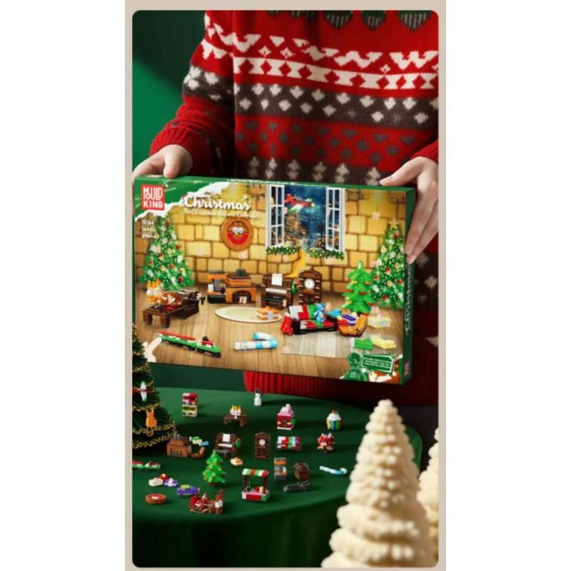 MouldKing 10164 Mould King 10164 LỊCH ĐẾM NGƯỢC GIÁNG SINH BLIND BOX POKE FUN bộ đồ chơi xếp lắp ráp ghép mô hình Creator Sáng Tạo 694 khối