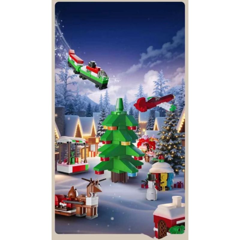 MouldKing 10164 Mould King 10164 LỊCH ĐẾM NGƯỢC GIÁNG SINH BLIND BOX POKE FUN bộ đồ chơi xếp lắp ráp ghép mô hình Creator Sáng Tạo 694 khối