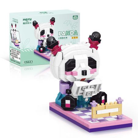MOYU BLOCK MY93014 93014 GIÁ ĐỠ ĐỒ TRANG TRÍ GẤU TRÚC CẦM SÁCH bộ đồ chơi xếp lắp ráp ghép mô hình Gear PANDA STAND Đồ Lắp Ghép 326 khối