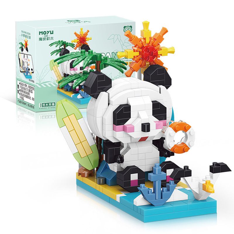 MOYU BLOCK MY93018 93018 non Lego GIÁ ĐỠ TRANG TRÍ GẤU TRÚC CHƠI PANDA bộ đồ chơi xếp lắp ráp ghép mô hình Gear PANDA STAND Đồ Lắp Ghép 444 khối