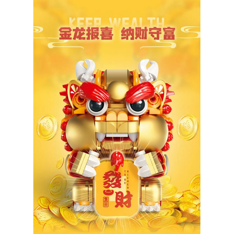 FEMIBOX S44051 44051 CHÚ SƯ TỬ NHỎ DỄ THƯƠNG TRÀN ĐẦY PHƯỚC LÀNH bộ đồ chơi xếp lắp ráp ghép mô hình Arts & Crafts 444 khối