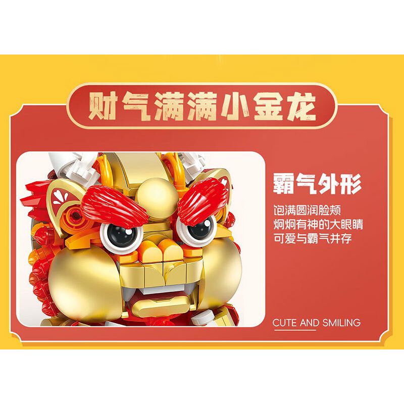 FEMIBOX S44051 44051 CHÚ SƯ TỬ NHỎ DỄ THƯƠNG TRÀN ĐẦY PHƯỚC LÀNH bộ đồ chơi xếp lắp ráp ghép mô hình Arts & Crafts 444 khối