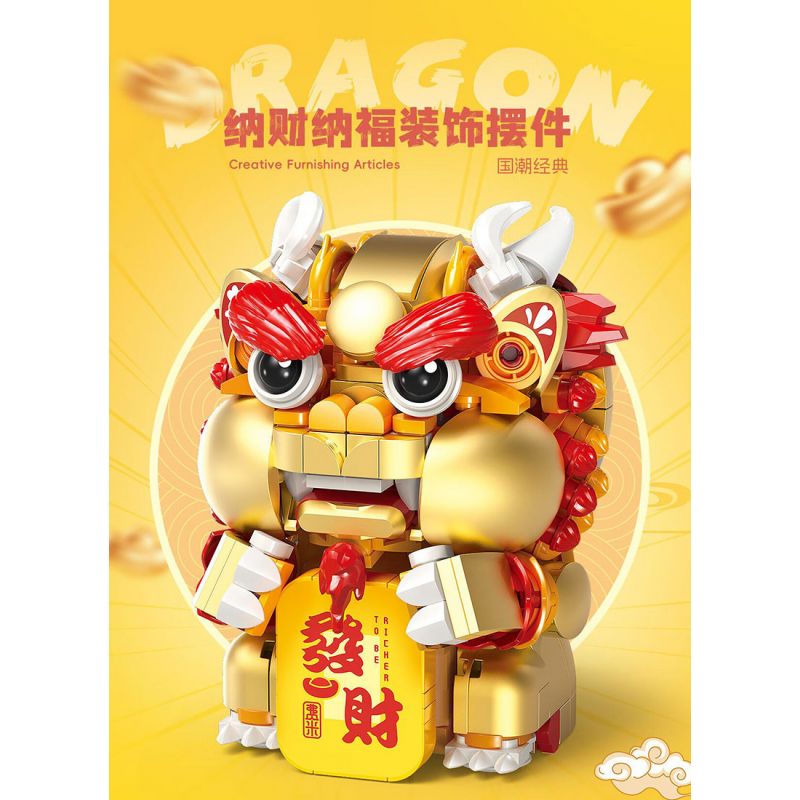 FEMIBOX S44051 44051 CHÚ SƯ TỬ NHỎ DỄ THƯƠNG TRÀN ĐẦY PHƯỚC LÀNH bộ đồ chơi xếp lắp ráp ghép mô hình Arts & Crafts 444 khối