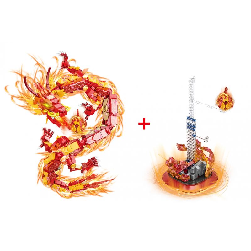 WOMA C0697 0697 RỒNG BAY VÒNG QUANH THẾ GIỚI ĐỎ Ở BIỂN ĐÔNG bộ đồ chơi xếp lắp ráp ghép mô hình Movie & Game Phim Và Trò Chơi 858 khối