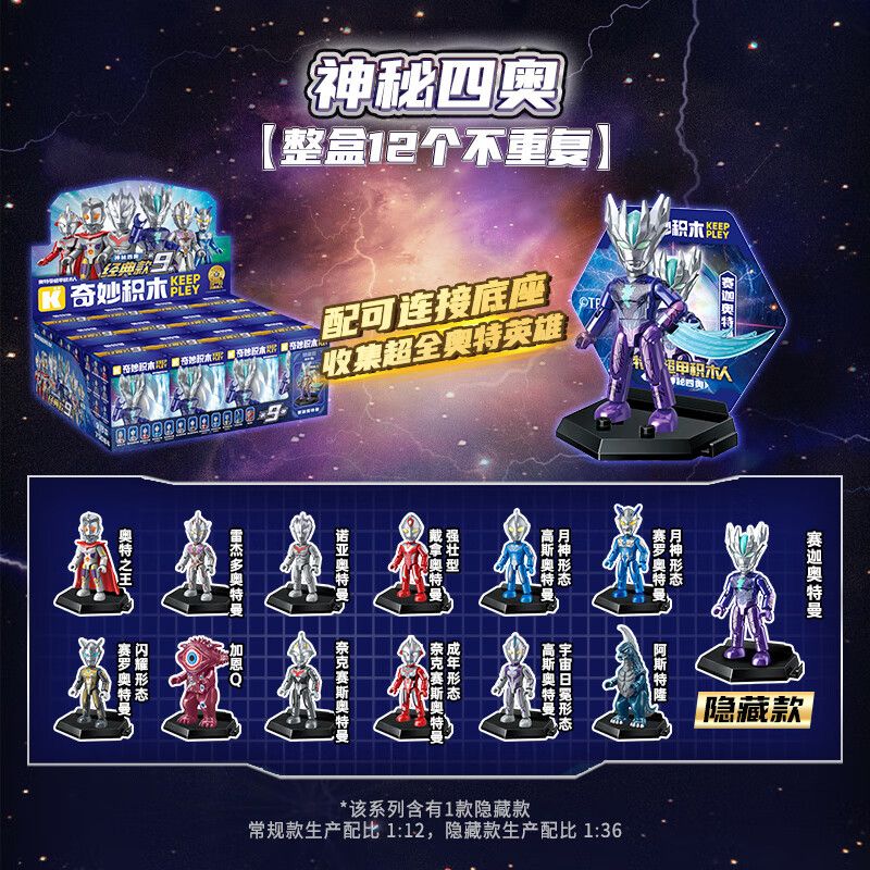 KEEPPLEY 75107 ULTRAMAN PHIÊN BẢN CỔ ĐIỂN 9 BỘ TỨ BÍ ẨN SIÊU ANH HÙNG VÀ NGƯỜI DI CHUYỂN bộ đồ chơi xếp lắp ráp ghép mô hình Movie & Game Phim Và Trò Chơi