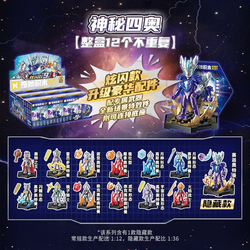 KEEPPLEY 75108 ULTRAMAN PHIÊN BẢN THỨ 9 CỦA RỰC RỠ BỐN ANH HÙNG BÍ ẨN ĐANG DI CHUYỂN. bộ đồ chơi xếp lắp ráp ghép mô hình Movie & Game Phim Và Trò Chơi