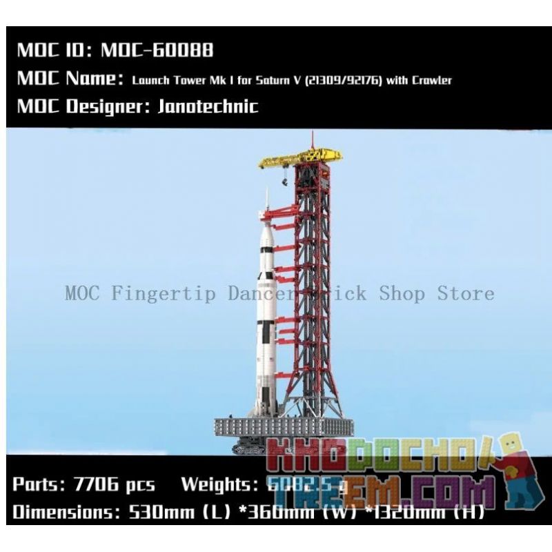 6693 J BRAND J79002 79002 MOC BLOCKS M10003 10003 MorkModel 031003 Mork Model 031003 non  BỆ PHÓNG APOLLO SATURN V bộ đồ chơi xếp lắp ráp ghép mô hình Ideas APOLLO SATURN V LAUNCH UMBILICAL TOWER Ý Tưởng 3561 khối